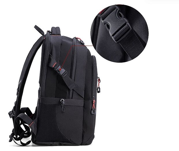 Рюкзак Urevo Large Capacity Multi-function Backpack (Black/Red) - 4