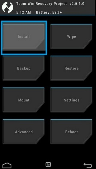 Запуск перепрошивки в TWRP Запуск процесса перепрошивки в программе TWRP