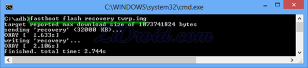 Подпункт «adb reboot bootloader»в TWRP Recovery Выбор подпункта «adb reboot bootloader» в TWRP Recovery